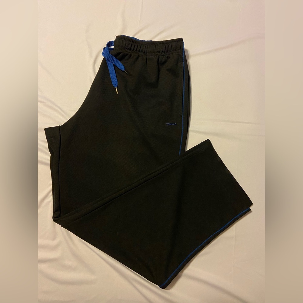 “FOX” Black with blue strip on side track pants